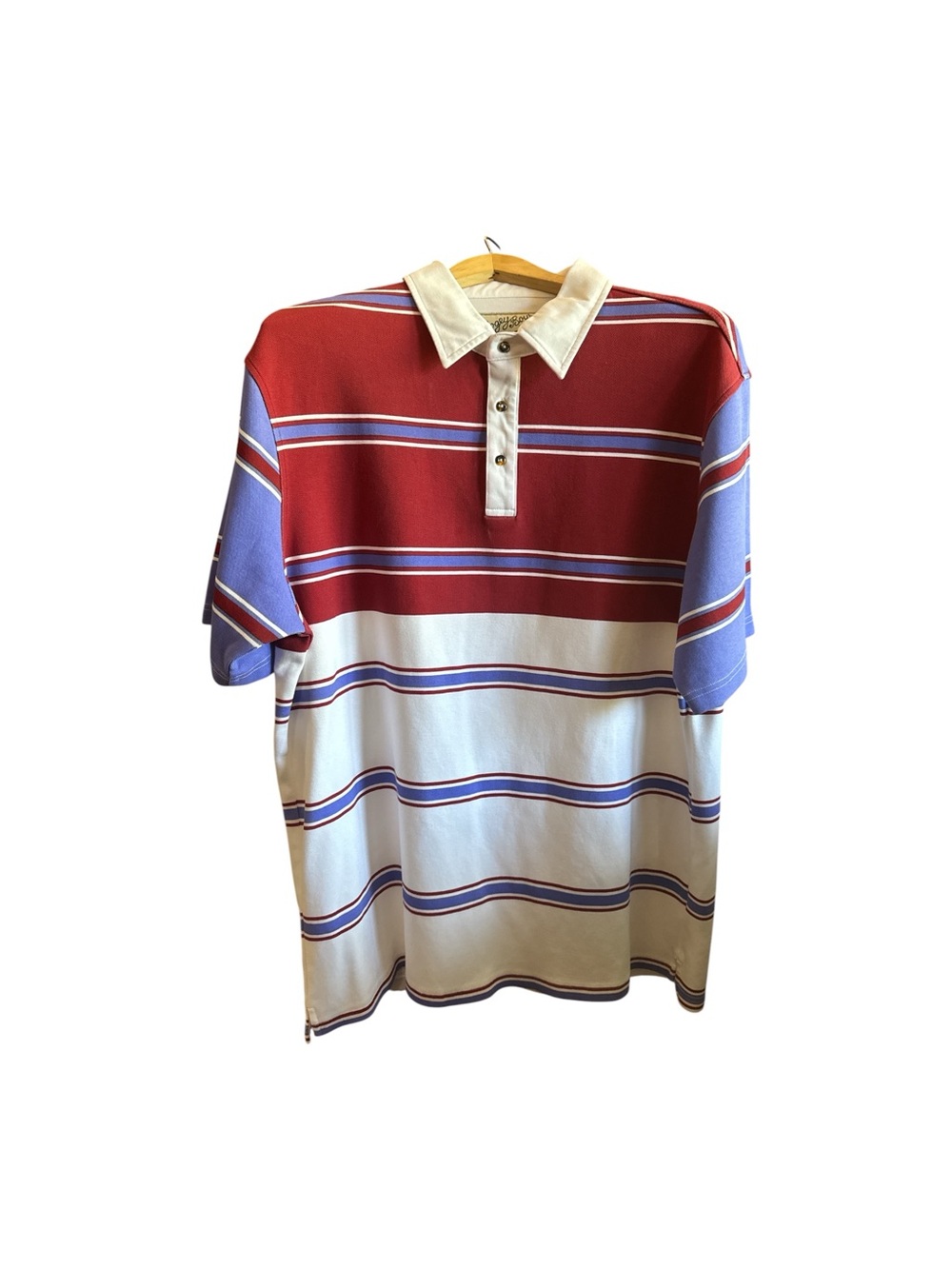 Bogey Boys XL Men’s Classic Striped Golf Polo Shirt Red, White & Blue Golf-swag